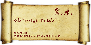 Károlyi Artúr névjegykártya